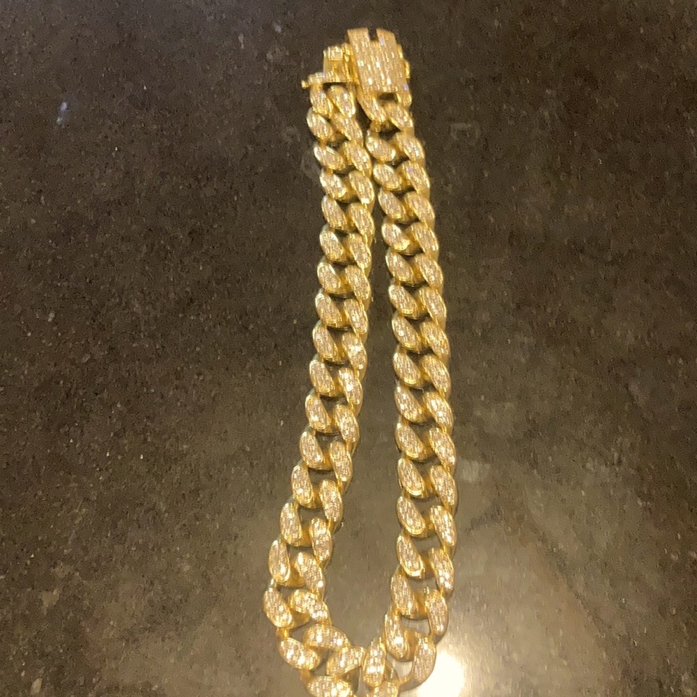 18in 14mm iced out Cuban link necklace new